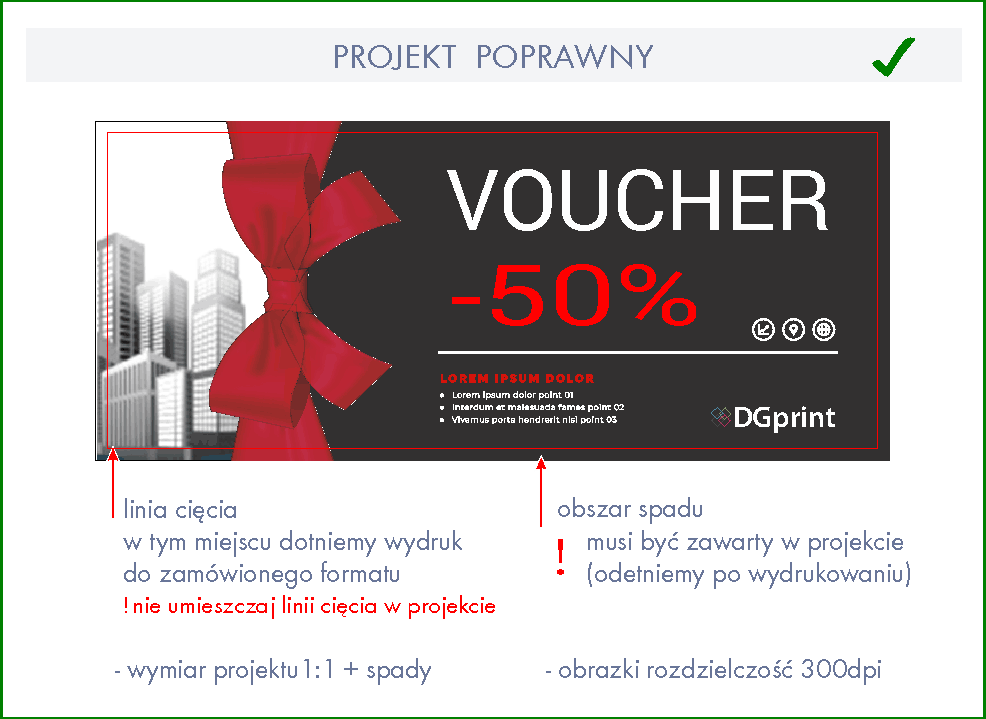 voucher - przygotowanie projektu DGprint.pl